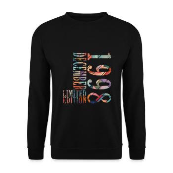 25. Geburtstag Jahrgang Dezember 1998 Original 199 - Unisex Pullover - Schwarz - Vorne - Alina (178cm) & Michal (187cm)