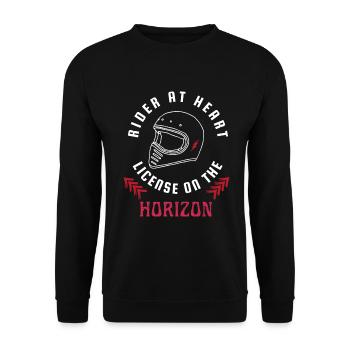 Rider at heart license on the horizon - Unisex Sweatshirt - black - Front - Alina (178cm) & Michal (187cm)