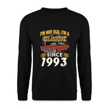Vintage 1993 30th Birthday Gift Men's - Unisex Sweatshirt - black - Front - Alina (178cm) & Michal (187cm)