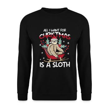 Je veux un paresseux pour Noël paresseux mignon - Sweat-shirt Unisexe - noir - Devant - Alina (178cm) & Michal (187cm)