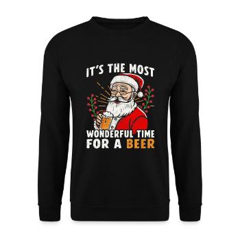 Beery Noël Bière et Noël - Sweat-shirt Unisexe - noir - Devant - Alina (178cm) & Michal (187cm)