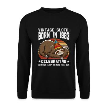 Sloth Birthday 1983 Born 1983 - Unisex Sweatshirt - black - Front - Alina (178cm) & Michal (187cm)