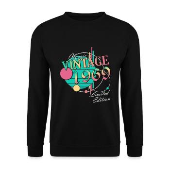 Limited Edition 1969 Birth Year Urban Birthday - Unisex Sweatshirt - black - Front - Alina (178cm) & Michal (187cm)