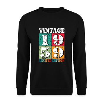 65th birthday Born in 1959 65 years old - Unisex Sweatshirt - black - Front - Alina (178cm) & Michal (187cm)