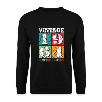 60. Geburtstag Jahrgang 1964 60 Jahre - Unisex Pullover - Schwarz - Vorne - Alina (178cm) & Michal (187cm)
