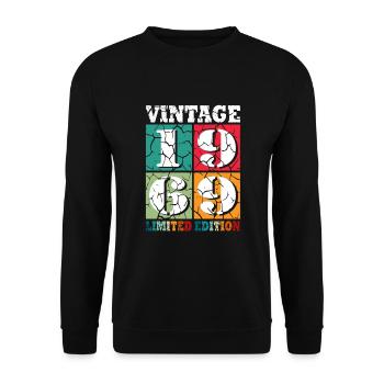 55. Geburtstag Jahrgang 1969 55 Jahre - Unisex Pullover - Schwarz - Vorne - Alina (178cm) & Michal (187cm)