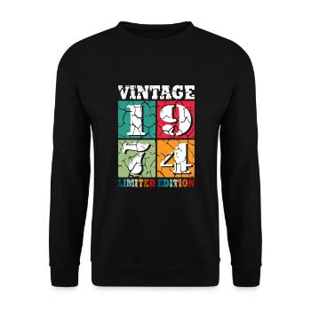 50. Geburtstag Jahrgang 1974 50 Jahre - Unisex Pullover - Schwarz - Vorne - Alina (178cm) & Michal (187cm)