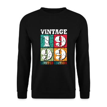 25. Geburtstag Jahrgang 1999 25 Jahre - Unisex Pullover - Schwarz - Vorne - Alina (178cm) & Michal (187cm)
