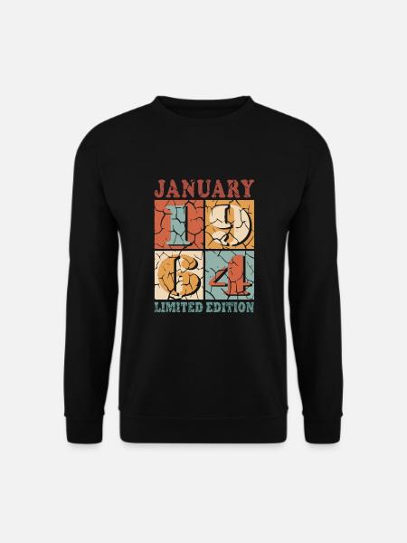 60. Geburtstag 60 Jahre Januar 1964 - Unisex Pullover - Schwarz