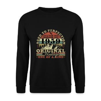 65th birthday Born in 1959 65 years old - Unisex Sweatshirt - black - Front - Alina (178cm) & Michal (187cm)