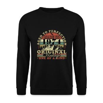 50. Geburtstag Jahrgang 1974 50 Jahre - Unisex Pullover - Schwarz - Vorne - Alina (178cm) & Michal (187cm)
