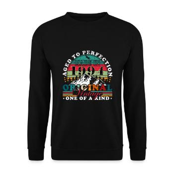 Construit en 1994 cadeau d’anniversaire Vintage - Sweat-shirt Unisexe - noir - Devant - Alina (178cm) & Michal (187cm)