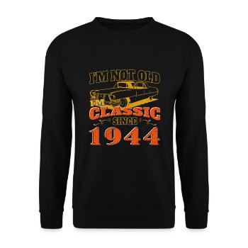 Vintage 1944 80e anniversaire cadeau homme - Sweat-shirt Unisexe - noir - Devant - Alina (178cm) & Michal (187cm)