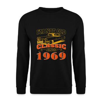 Vintage 1969 Vintage cadeau d’anniversaire - Sweat-shirt Unisexe - noir - Devant - Alina (178cm) & Michal (187cm)