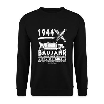 Voiture ancienne construite en 1944 née Vintage Birthday - Sweat-shirt Unisexe - noir - Devant - Alina (178cm) & Michal (187cm)
