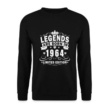 60. Geburtstag Jahrgang 1964 60 Jahre - Unisex Pullover - Schwarz - Vorne - Alina (178cm) & Michal (187cm)