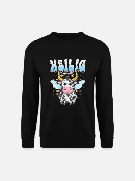 Heilige Kuh - Lustig Kühe Spruch witz - Unisex Pullover - Schwarz