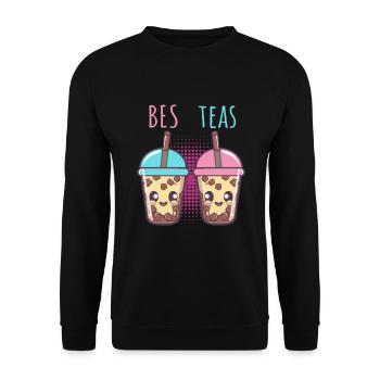 Thé à bulles - Sweat-shirt Unisexe - noir - Devant - Alina (178cm) & Michal (187cm)