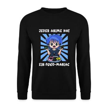 Anime Spruch Manga Cosplay Lustig Geschenk Geek - Unisex Pullover - Schwarz - Vorne - Alina (178cm) & Michal (187cm)