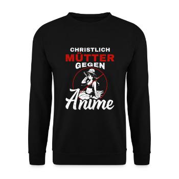 Christian Moms vs Anime Hentai Manga - Unisex Sweatshirt - black - Front - Alina (178cm) & Michal (187cm)