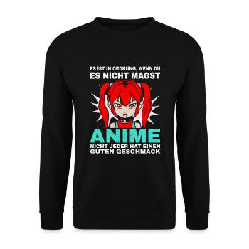 Ce n’est pas grave si vous n’aimez pas l’anime - Sweat-shirt Unisexe - noir - Devant - Alina (178cm) & Michal (187cm)
