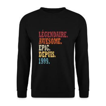25ème anniversaire 25 ans d'Epic depuis 1999 - Sweat-shirt Unisexe - noir - Devant - Alina (178cm) & Michal (187cm)