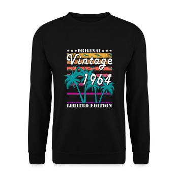 1964 Vintage Retro Vintage Birthday Gift - Unisex Sweatshirt - black - Front - Alina (178cm) & Michal (187cm)