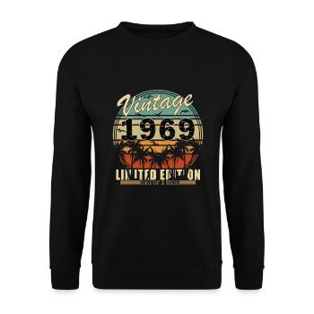 55. Geburtstag Jahrgang 1969 55 Jahre - Unisex Pullover - Schwarz - Vorne - Alina (178cm) & Michal (187cm)
