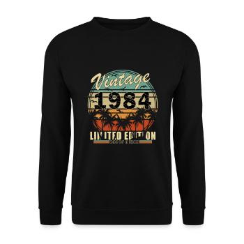 40th Birthday Vintage 1984 40 Years Gift - Unisex Sweatshirt - black - Front - Alina (178cm) & Michal (187cm)