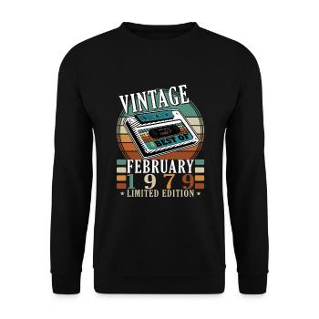 February 1979 Retro Original - Unisex Sweatshirt - black - Front - Alina (178cm) & Michal (187cm)