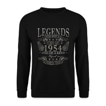 70 ans Année de naissance 1954 Né en février 1954 - Sweat-shirt Unisexe - noir - Devant - Alina (178cm) & Michal (187cm)