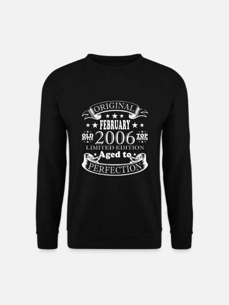 Februar Jahrgang 2006 18. Geburtstag Geschenk Mann - Unisex Pullover - Schwarz