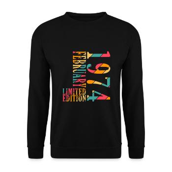 Jubilé février 1974. Don février 1974. - Sweat-shirt Unisexe - noir - Devant - Alina (178cm) & Michal (187cm)