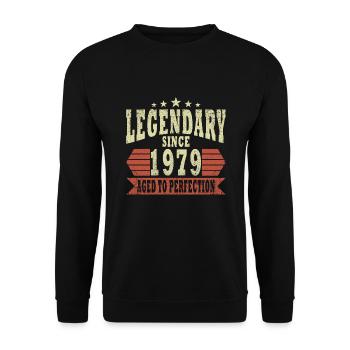 Legend 1979 Birthday legendary since 1979 - Unisex Sweatshirt - black - Front - Alina (178cm) & Michal (187cm)