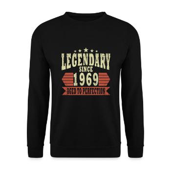 Legends sont nés en 1969 Anniversaire - Sweat-shirt Unisexe - noir - Devant - Alina (178cm) & Michal (187cm)