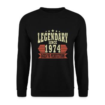 Légende 1974 Anniversaire Année de naissance 1974 Hommes - Sweat-shirt Unisexe - noir - Devant - Alina (178cm) & Michal (187cm)