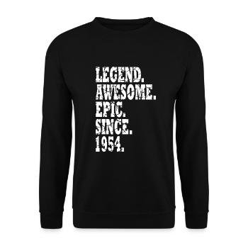 Geburtstag 1954 Geburtstag Jahrgang 1954 Retro - Unisex Pullover - Schwarz - Vorne - Alina (178cm) & Michal (187cm)