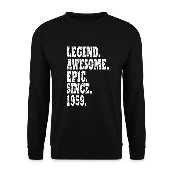 Born in 1959 65th birthday Year of construction 1959 Vintage - Unisex Sweatshirt - black - Front - Alina (178cm) & Michal (187cm)