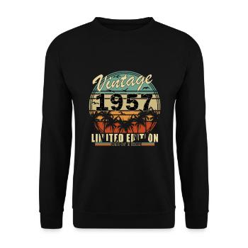 Millésime 1957 original | Cadeau d’anniversaire 1957 - Sweat-shirt Unisexe - noir - Devant - Alina (178cm) & Michal (187cm)
