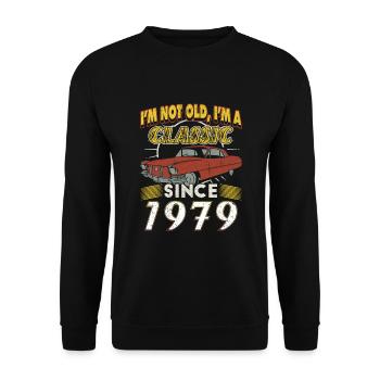 Vintage 1979 Vintage né cadeau d’anniversaire - Sweat-shirt Unisexe - noir - Devant - Alina (178cm) & Michal (187cm)