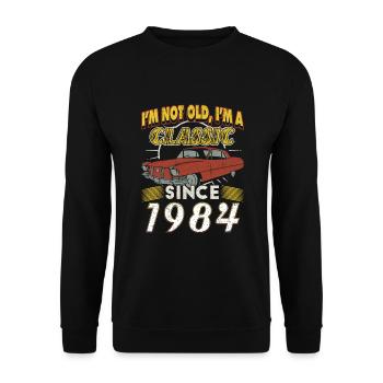 Vintage 1984 Vintage cadeau d’anniversaire - Sweat-shirt Unisexe - noir - Devant - Alina (178cm) & Michal (187cm)