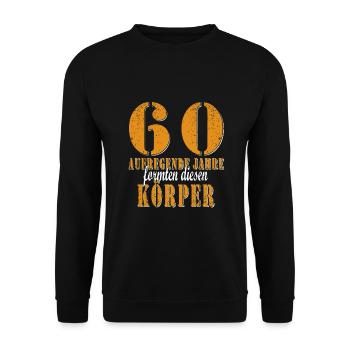 60. Geburtstag 60 Jahre Mann Frau Vintage - Unisex Pullover - Schwarz - Vorne - Alina (178cm) & Michal (187cm)