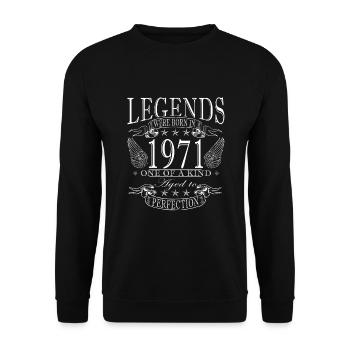 Original 1971 53rd Birthday Retro Gift - Unisex Sweatshirt - black - Front - Alina (178cm) & Michal (187cm)