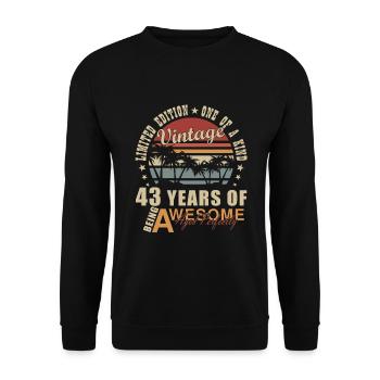 43. Geburtstag 43 Jahre Mann legende 43ter - Unisex Pullover - Schwarz - Vorne - Alina (178cm) & Michal (187cm)