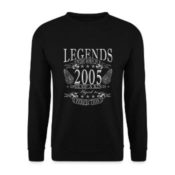 Légende 2005 Anniversaire Année de naissance 2005 Hommes - Sweat-shirt Unisexe - noir - Devant - Alina (178cm) & Michal (187cm)