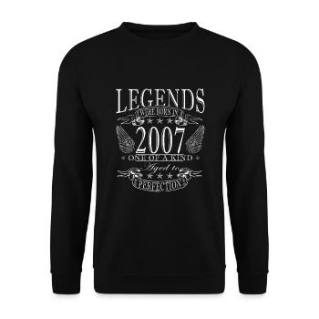 Legend 2007 Birthday Year of birth 2007 Men - Unisex Sweatshirt - black - Front - Alina (178cm) & Michal (187cm)