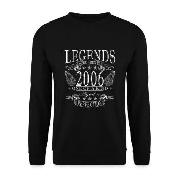 Geburtsjahr 2006 Vintage Geburtstag Legende 2006 - Unisex Pullover - Schwarz - Vorne - Alina (178cm) & Michal (187cm)