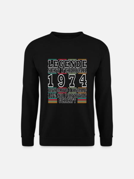 50. Geburtstag Original Februar Jahrgang 1974 - Unisex Pullover - Schwarz
