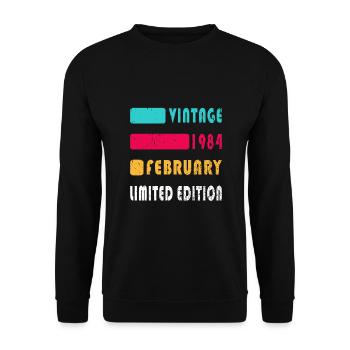 40 years old Year of birth 1984 Born February 1984 - Unisex Sweatshirt - black - Front - Alina (178cm) & Michal (187cm)