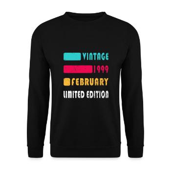25e anniversaire Original Février Année 1999 - Sweat-shirt Unisexe - noir - Devant - Alina (178cm) & Michal (187cm)